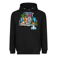 Black easter truck with gnome and rabbit Heavyweight Hoodie - AdoDesignShop