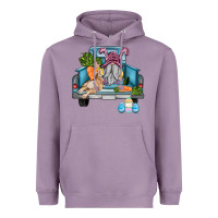 Lavender easter truck with gnome and rabbit Heavyweight Hoodie - AdoDesignShop