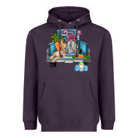 Plum easter truck with gnome and rabbit Heavyweight Hoodie - AdoDesignShop
