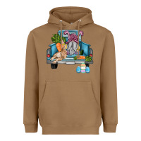 Toasted Coconut easter truck with gnome and rabbit Heavyweight Hoodie - AdoDesignShop
