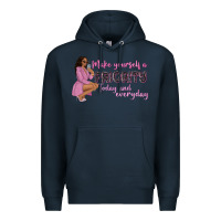 Navy make yourself a priority today and everyday afro w Premium Hoodie - NancyCooperArtShop