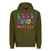 Army Green candy monster with jelly bear Premium Hoodie - AdoDesignShop