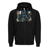 Black It's Freezing Season Zipper Hoodie - FaDigitalArtStudio