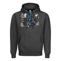 Charcoal Heather It's Freezing Season Zipper Hoodie - FaDigitalArtStudio