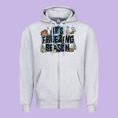 It's Freezing Season Zipper Hoodie Designed By Fadigitalartstudio
