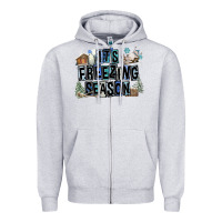 Heather Grey It's Freezing Season Zipper Hoodie - FaDigitalArtStudio