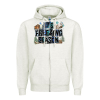 Oatmeal Heather It's Freezing Season Zipper Hoodie - FaDigitalArtStudio
