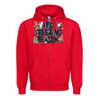 Red It's Freezing Season Zipper Hoodie - FaDigitalArtStudio