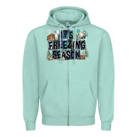 Seafoam It's Freezing Season Zipper Hoodie - FaDigitalArtStudio