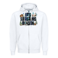 White It's Freezing Season Zipper Hoodie - FaDigitalArtStudio