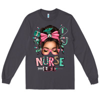 Smoke afro messy bun nurse life Long Sleeve Tee - texasbilliewilder