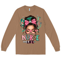 Afro Messy Bun Nurse Life Long Sleeve Tee | Teevron