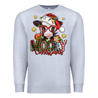 Heather Grey mooey christmas baby calf Premium Sweatshirt - Jasminsmagicworld