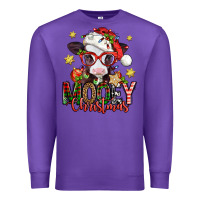 Purple mooey christmas baby calf Premium Sweatshirt - Jasminsmagicworld