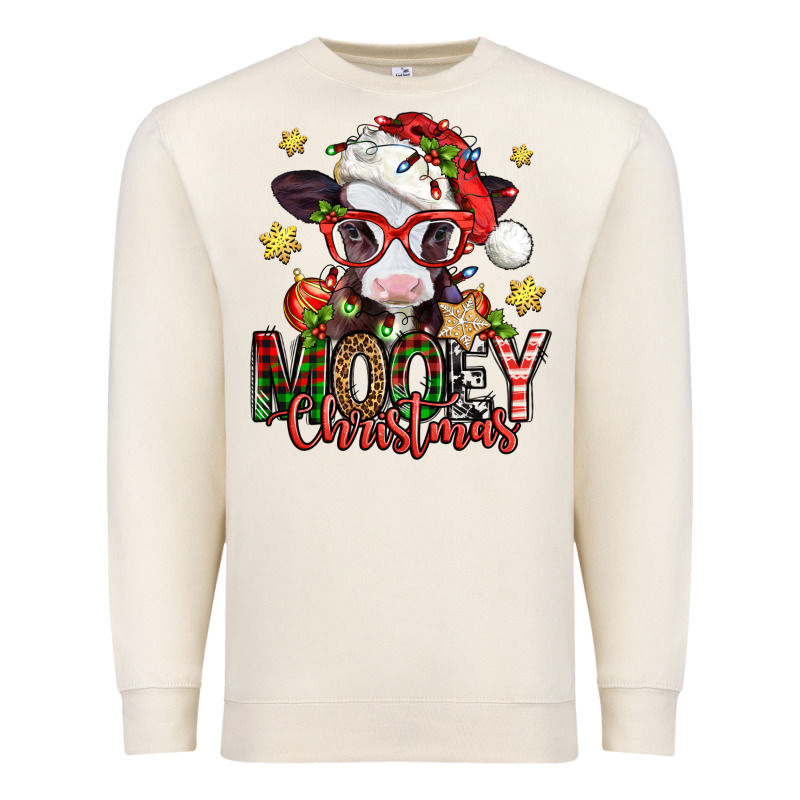 Mooey Christmas Baby Calf Premium Sweatshirt by Jasminsmagicworld | Teevron