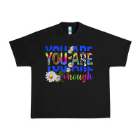 Black you are enough with daisies Urban Heavy Tee - texasbilliewilder