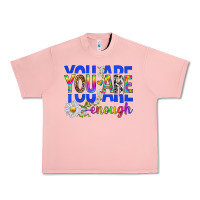 Salmon you are enough with daisies Urban Heavy Tee - texasbilliewilder