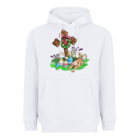 White religious easter bunny cross Heavyweight Hoodie - AdoDesignShop