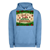 Pigment Pebble Blue just a girl who loves christmas tumbler Urban Hoodie - BundleAndBundleShop