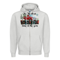 Dove Grey It's The Most Wonderful Time Of The Year Zipper Hoodie - FaDigitalArtStudio