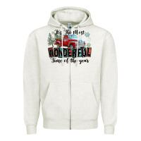 Oatmeal Heather It's The Most Wonderful Time Of The Year Zipper Hoodie - FaDigitalArtStudio