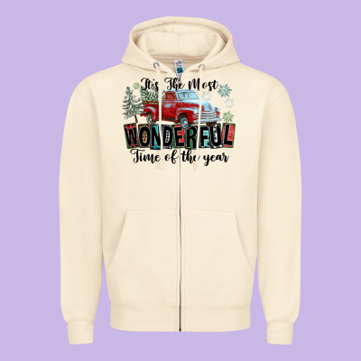 It's The Most Wonderful Time Of The Year Zipper Hoodie Designed By Fadigitalartstudio