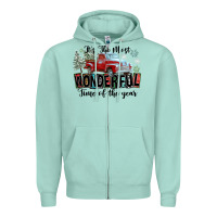 Seafoam It's The Most Wonderful Time Of The Year Zipper Hoodie - FaDigitalArtStudio