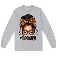 Moon Dust caucasian leopard messy bun mom life Long Sleeve Tee - texasbilliewilder