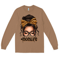 Toasted Coconut caucasian leopard messy bun mom life Long Sleeve Tee - texasbilliewilder