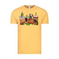 Vintage Mustard Christmas coffee cups with French Bulldog Vintage Tee - RanaPortraitStore