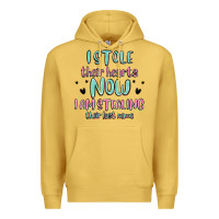 Antique Gold i stole their hearts now i am stealing their last Premium Hoodie - MaliasSmallBusiness