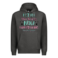 Charcoal Heather i stole their hearts now i am stealing their last Premium Hoodie - MaliasSmallBusiness