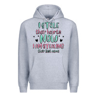 Heather Grey i stole their hearts now i am stealing their last Premium Hoodie - MaliasSmallBusiness