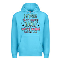 Ocean Blue i stole their hearts now i am stealing their last Premium Hoodie - MaliasSmallBusiness
