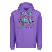 Purple i stole their hearts now i am stealing their last Premium Hoodie - MaliasSmallBusiness