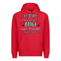 Red i stole their hearts now i am stealing their last Premium Hoodie - MaliasSmallBusiness