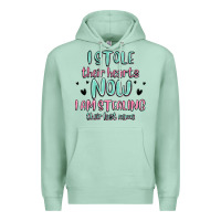 Seafoam i stole their hearts now i am stealing their last Premium Hoodie - MaliasSmallBusiness