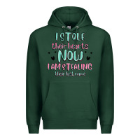 Sports Green i stole their hearts now i am stealing their last Premium Hoodie - MaliasSmallBusiness