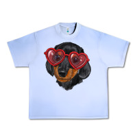 Grape Ice Dachshund with love glasses Urban Heavy Tee - RanaPortraitStore