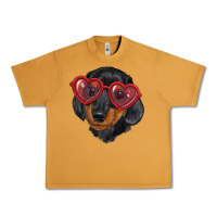 Peanut Butter Dachshund with love glasses Urban Heavy Tee - RanaPortraitStore