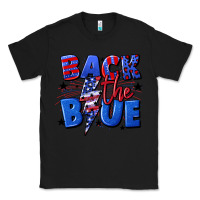 Black Back the blue with lightning bolt 4th of july Classic Tee - CowGirlArtShop