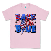Bubblegum Pink Back the blue with lightning bolt 4th of july Classic Tee - CowGirlArtShop
