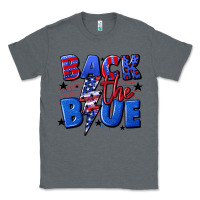 Charcoal Heather Back the blue with lightning bolt 4th of july Classic Tee - CowGirlArtShop