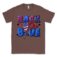 Chestnut Back the blue with lightning bolt 4th of july Classic Tee - CowGirlArtShop