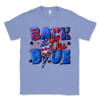 Colony Blue Back the blue with lightning bolt 4th of july Classic Tee - CowGirlArtShop