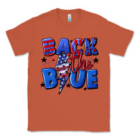 Copper Back the blue with lightning bolt 4th of july Classic Tee - CowGirlArtShop