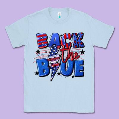 Back The Blue With Lightning Bolt 4th Of July Classic Tee Designed By Cowgirlartshop