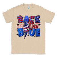 Mushroom Back the blue with lightning bolt 4th of july Classic Tee - CowGirlArtShop