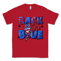 Red Back the blue with lightning bolt 4th of july Classic Tee - CowGirlArtShop