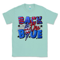 Seafoam Back the blue with lightning bolt 4th of july Classic Tee - CowGirlArtShop
